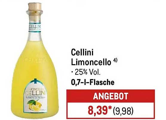 Cellini Limoncello 0,7 l - Ein erfrischender Genuss