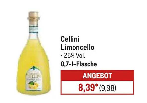 Cellini Limoncello 0,7-l-Flasche (25% Vol.)