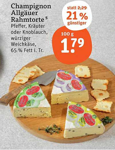 Champignon Allgäuer Rahmtorte – Peffer, Kräuter oder Knoblauch, würziger Weichkäse