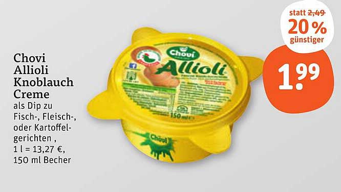 Chovi Allioli Knoblauch Creme 150 ml