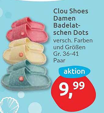 Clou Shoes Damen Badelatschen Dots