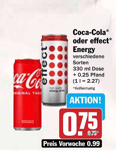 Coca-Cola* oder effect* Energy - verschiedene Sorten 330 ml Dose