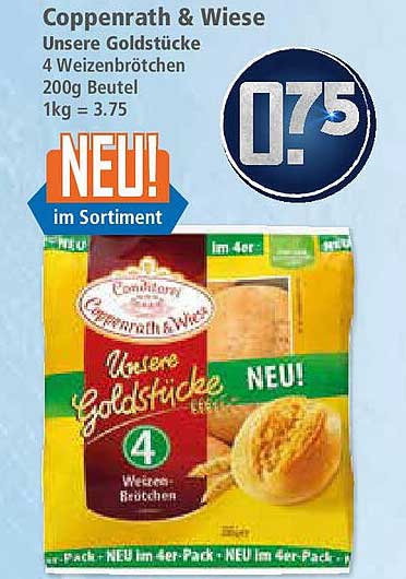 Coppenrath & Wiese Unsere Goldstücke 4 Weizenbrötchen 200g Beutel