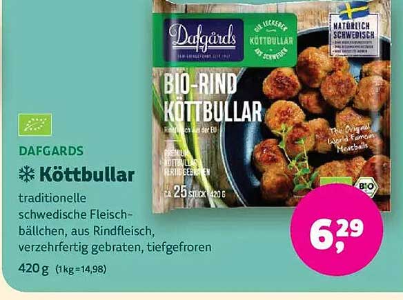 DAFGARDS BIO-RIND KÖTTBULLAR - Traditionelle schwedische Fleischbällchen