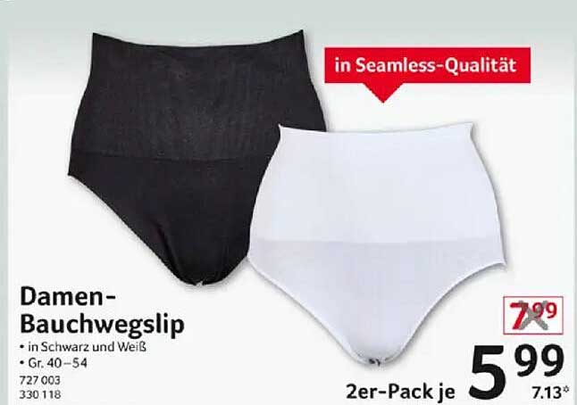 Damen-Bauchweggslip in Seamless-Qualität, 2er-Pack