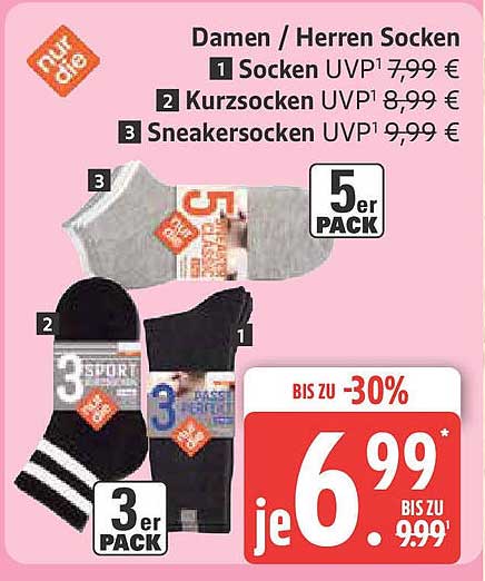 Damen / Herren Socken 5er PACK