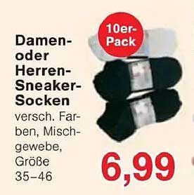 Damen- oder Herren-Sneaker-Socken 10er-Pack
