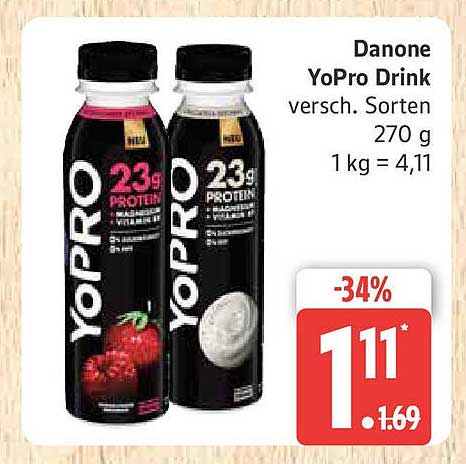 Danone YoPro Drink verschiedene Sorten 270 g