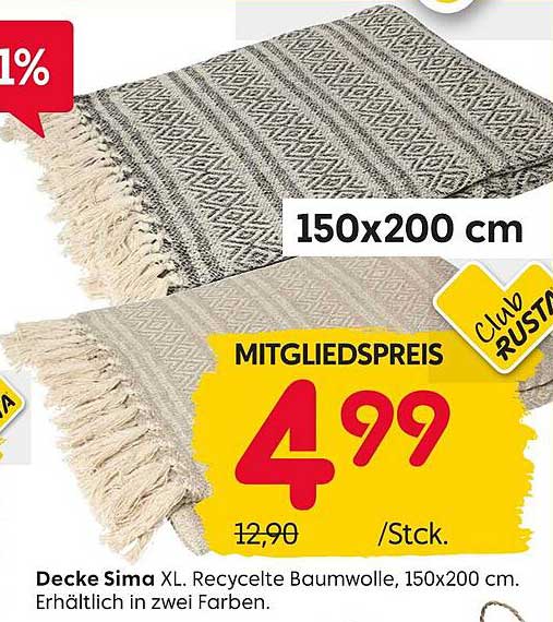 Decke Sima XL - Recycelte Baumwolle, 150x200 cm