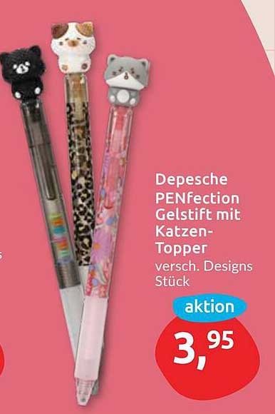 Depesche PENfection Gelstift mit Katzen-Topper – verschiedene Designs