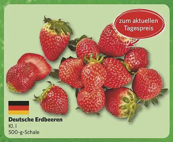 Deutsche Erdbeeren Kl. I, 500-g-Schale