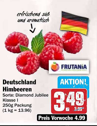 Deutschland Himbeeren Sorte: Diamond Jubilee Klasse I 250g Packung