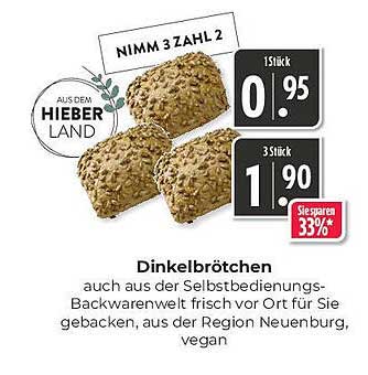 Dinkelbrötchen (3 Stück für 1,90€)