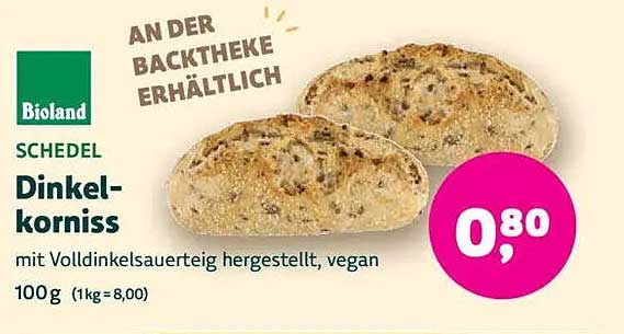 Dinkelkorniss mit Volldinkelsauerteig – Vegan Genuss aus dem BioMarkt