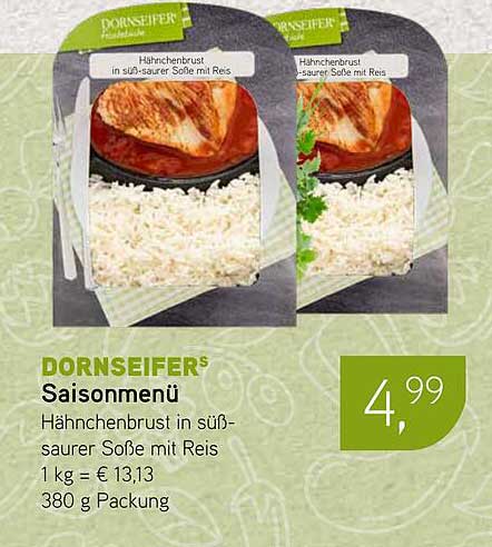 DORNSEIFER® Saisonmenü: Hähnchenbrust in süß-saurer Soße mit Reis