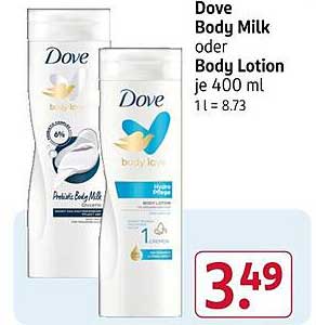 Dove Body Milk oder Body Lotion je 400 ml