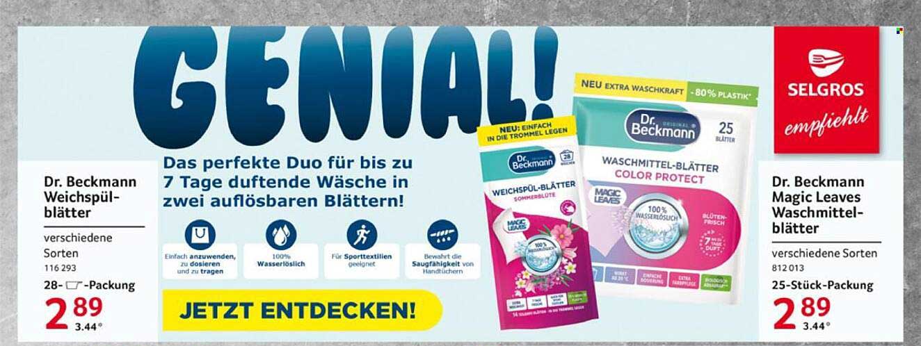 Dr. Beckmann Weichspühlblätter - der perfekte Frischekick für Ihre Wäsche