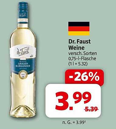 Dr. Faust Weine - verschiedene Sorten 0,75 l-Flasche