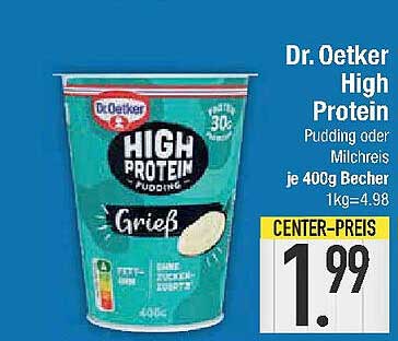 Dr. Oetker High Protein Pudding oder Milchreis 400g