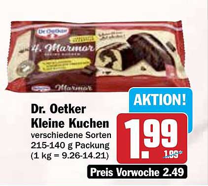 Dr. Oetker Kleine Kuchen verschiedene Sorten 215-140 g Packung