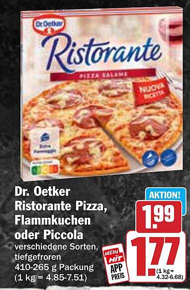 Dr. Oetker Ristorante Pizza, Flammkuchen oder Piccola