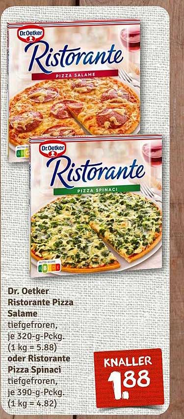 Dr. Oetker Ristorante Pizza Salame oder Pizza Spinat