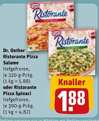 Dr. Oetker Ristorante Pizza Salame oder Pizza Spinat - Tiefgefroren