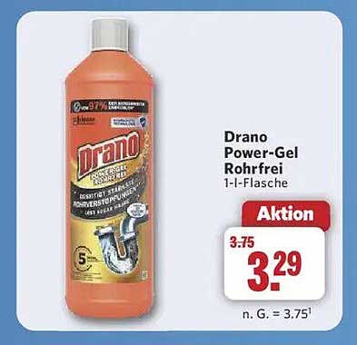 Drano Power-Gel Rohrfrei 1-l-Flasche
