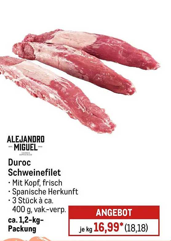 Duroc Schweinefilet mit Kopf - frisch und von bester Qualität