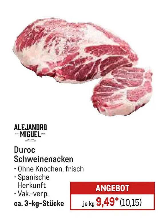 Duroc Schweinenacken ohne Knochen, frisch, spanische Herkunft
