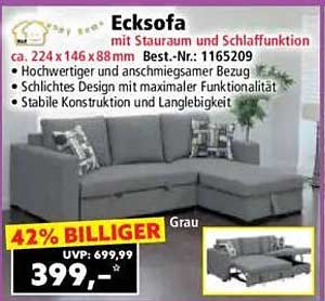 Ecksofa mit Stauraum und Schlafunktion