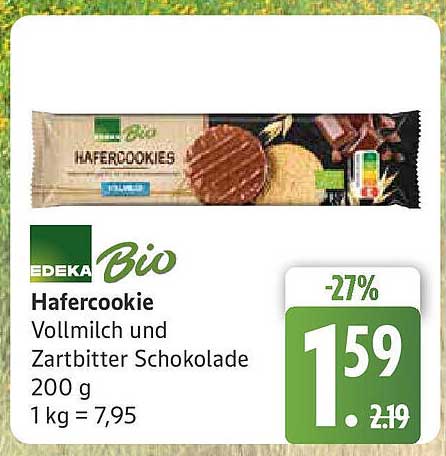 EDEKA Bio Hafercookie Vollmilch und Zartbitter Schokolade 200 g