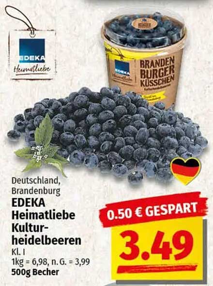 EDEKA Heimatl Liebe Kulturheidelbeeren 500g Becher