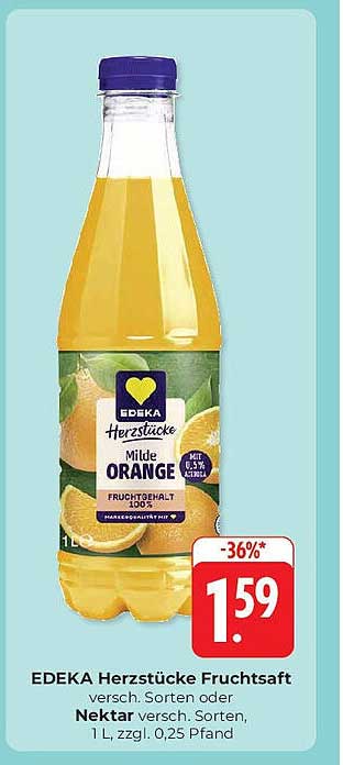 EDEKA Herzstücke Fruchtnektar – milde Orangenvielfalt