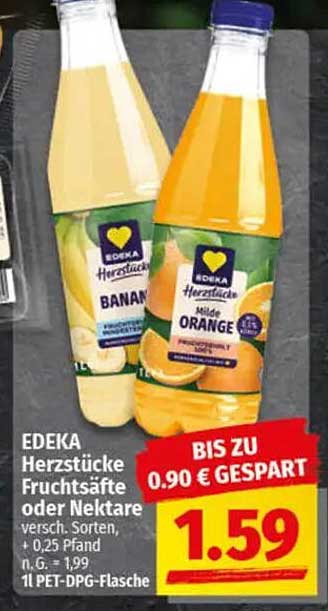 EDEKA Herzstücke Fruchtsäfte oder Nektare - Verschiedene Sorten