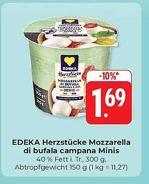 EDEKA Herzstücke Mozzarella di bufala campana Minis
