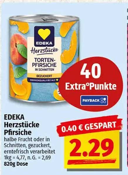 EDEKA Herzstücke Pfirsiche in Schnitten