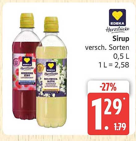 EDEKA Herzstücke Sirup - verschiedene Sorten 0,5 L