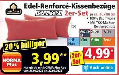 Edel-Renforcé-Kissenbezüge SANFOR 2er-Set