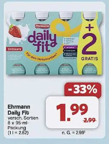 Ehrmann Daily Fit 8 x 95-ml-Packung - Ersparnis von 33%