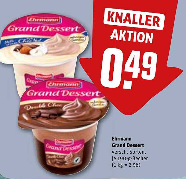 Ehrmann Grand Dessert, verschiedene Sorten