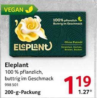 Eleplant 100 % pflanzlich, buttrig im Geschmack - 200-g-Packung