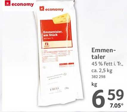 Emmentaler am Stück - 45 % Fett i. Tr., 2,5 kg