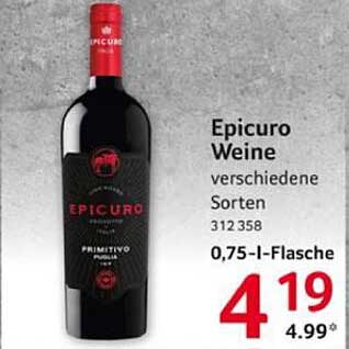 Epicuro Weine verschiedene Sorten 0,75-l-Flasche
