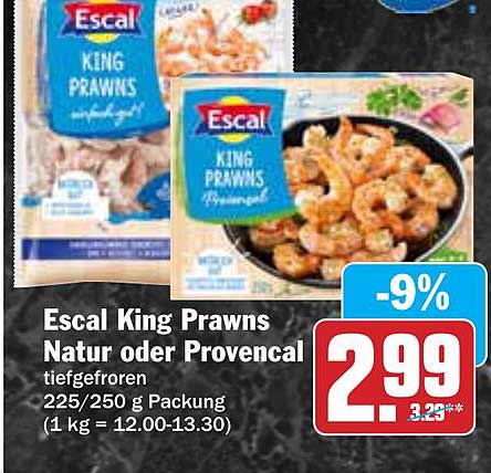 Escal King Prawns Natur oder Provencal tiefgefroren