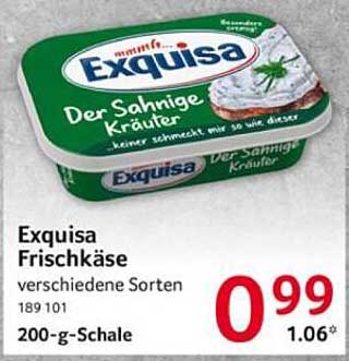Exquisa Frischkäse - Der Sahninge Kräuter 200-g-Schale