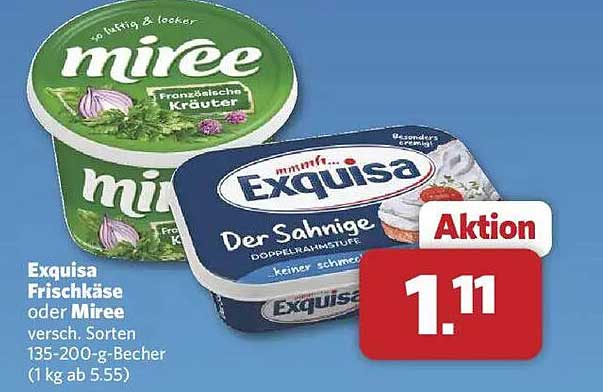 Exquisa Frischkäse oder Miree 135-200 g Becher