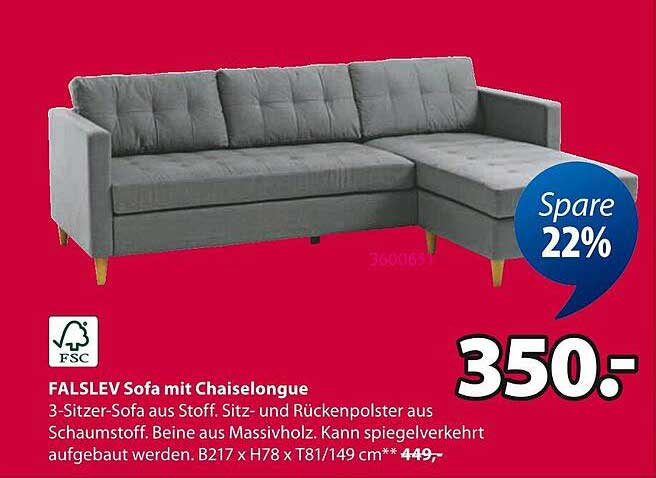 FALSLV Sofa mit Chaiselongue