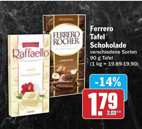 Ferrero Tafel Schokolade - verschiedene Sorten 90 g