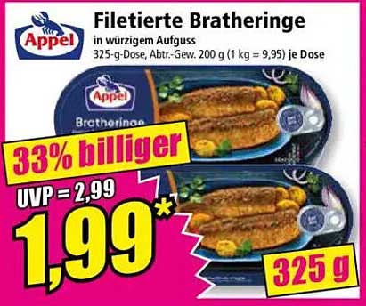 Filetierte Bratheringe in würzigem Aufguss